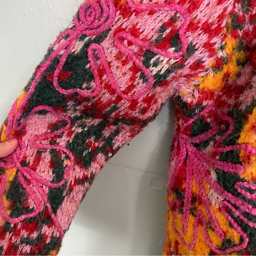 Free People Alexis Floral Cardigan Oversized Small - Picture 11 of 15